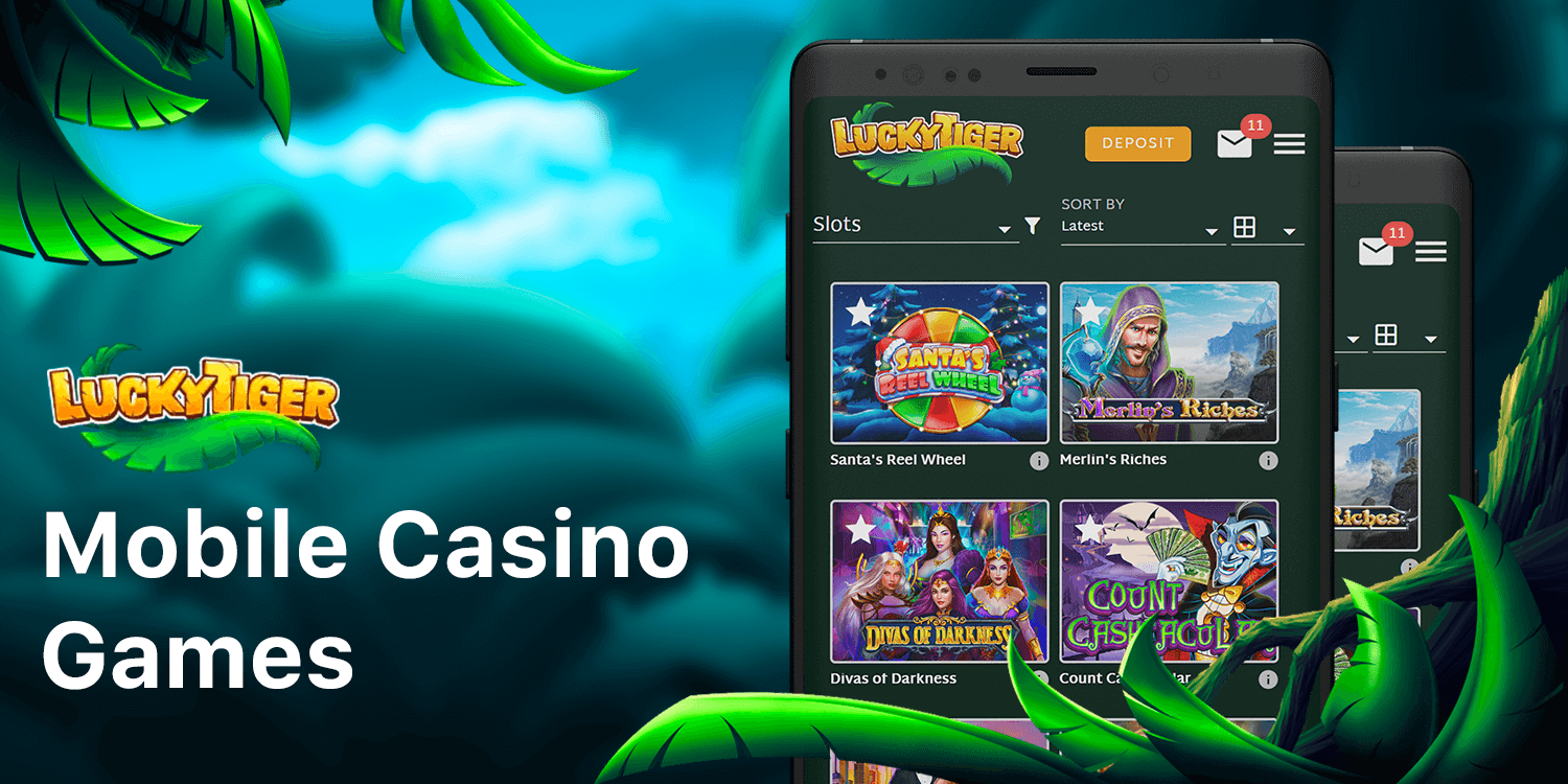 Lucky Tiger Casino Provides Great Choice of Mobile Casino Games, including pokies, table games and lotteries