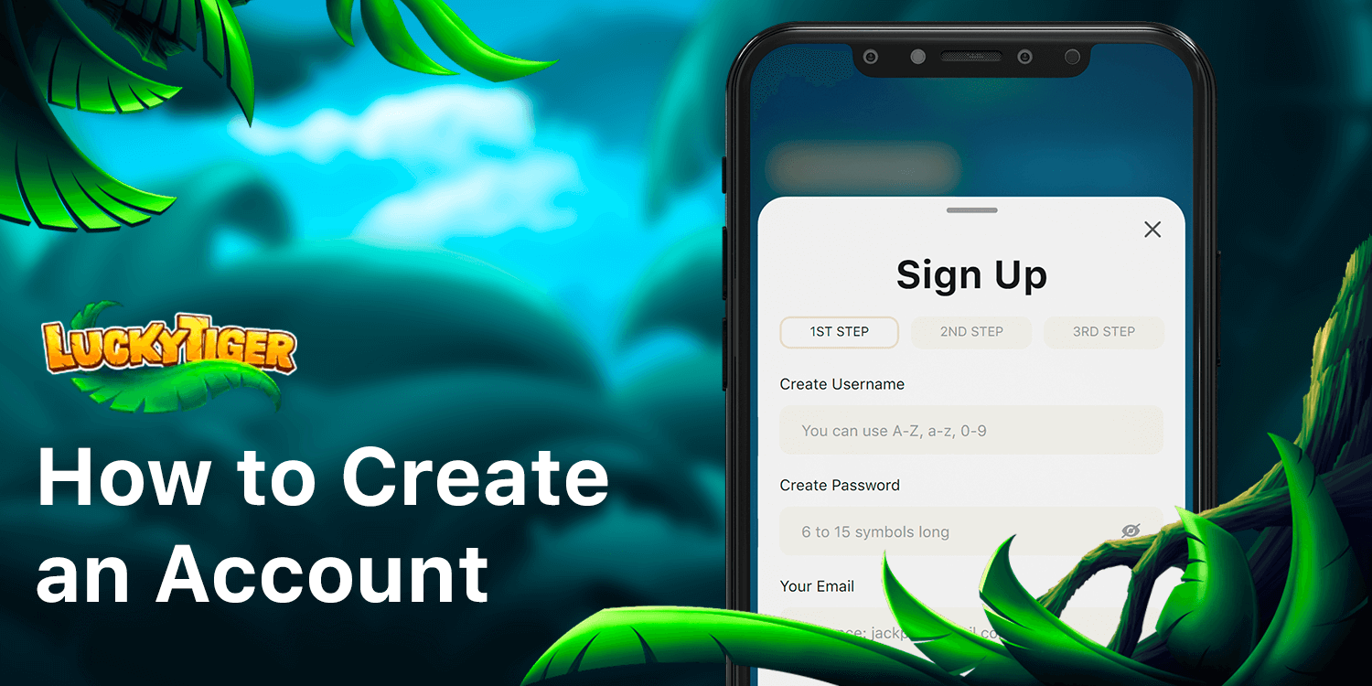 How to create a Lucky Tiger Account using your mobile phone or mobile website