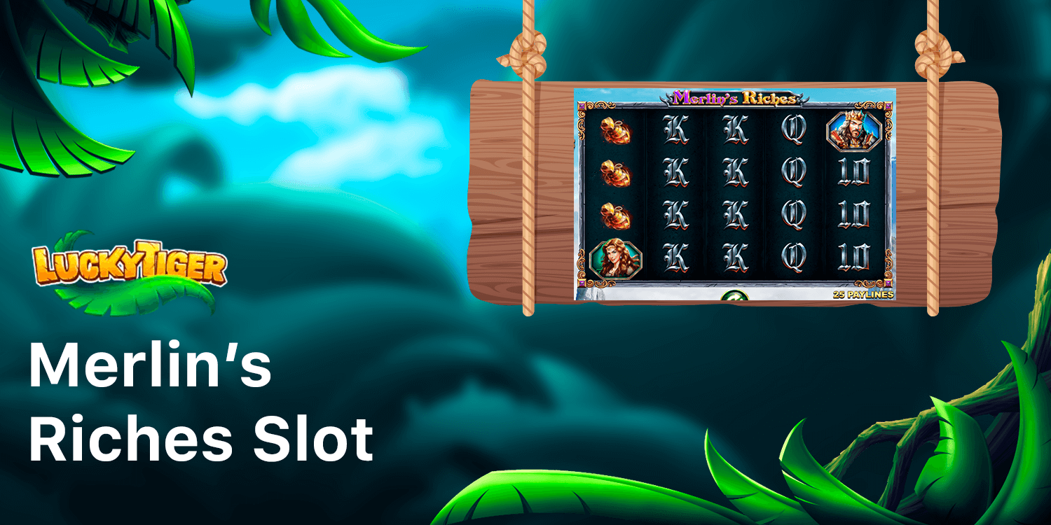 Lucky Tiger's Merlin's Riches Slot is a mediveal-themed slot with 5x3 grid